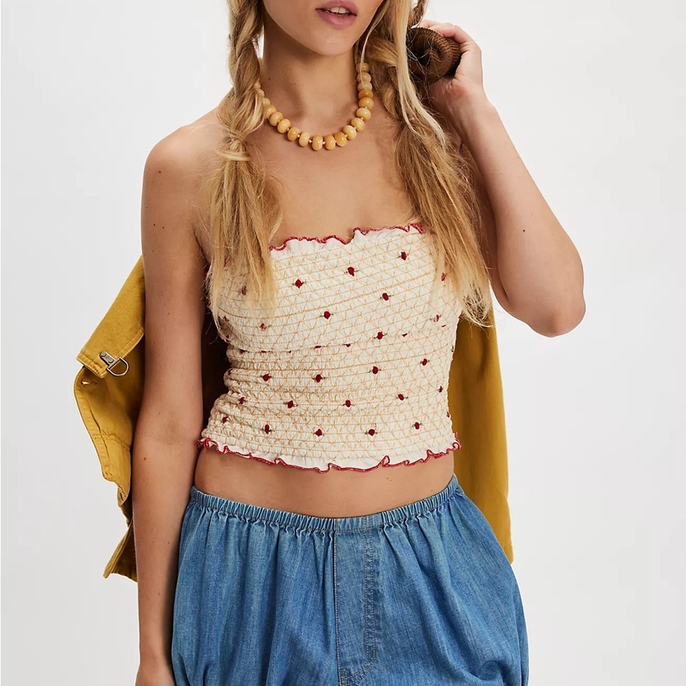 Free People Field Of Roses Tube Top - Picture 5 of 6